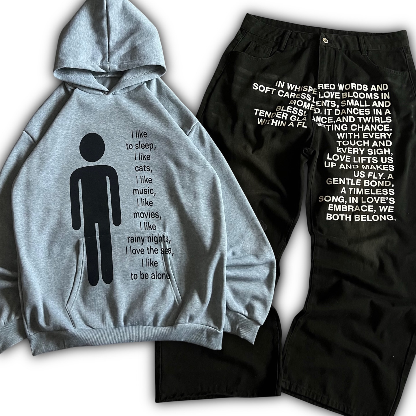 Jeans - Jeans con Motivi Letterari Stile Americano