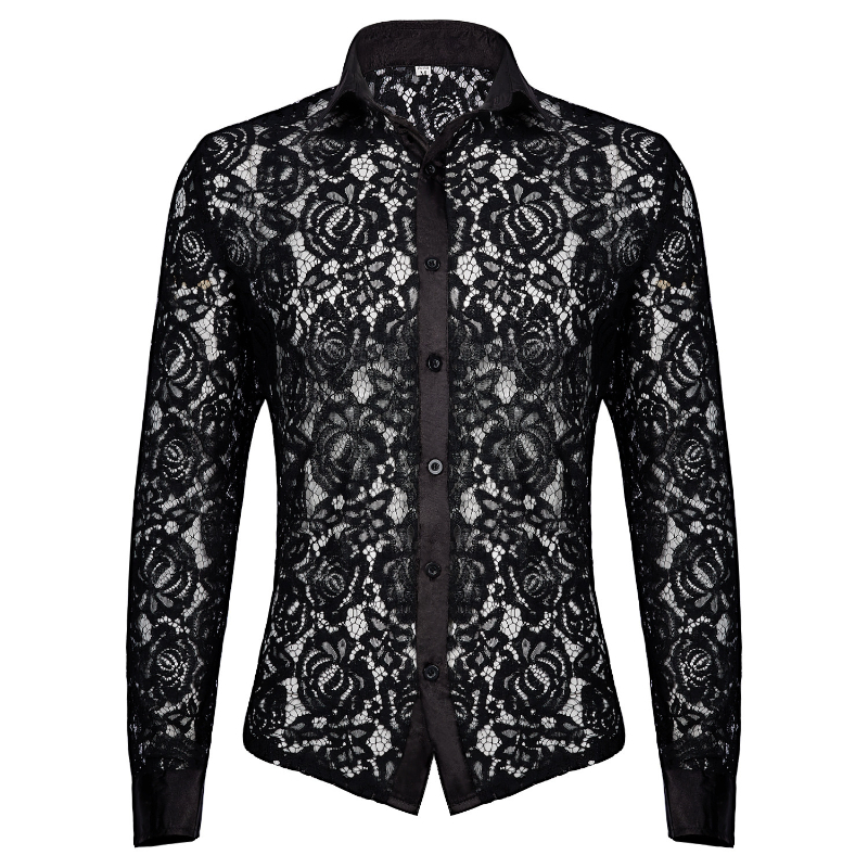 Medieval Gothic Lace Up Pirate Shirt - Camicia da uomo medievale sexy in