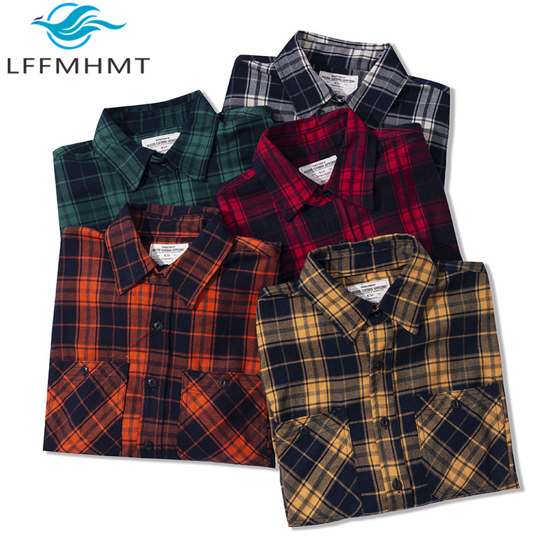 Flannel Plaid Shirt Heavy Weight - Camicia Classica in Flanella da Uomo