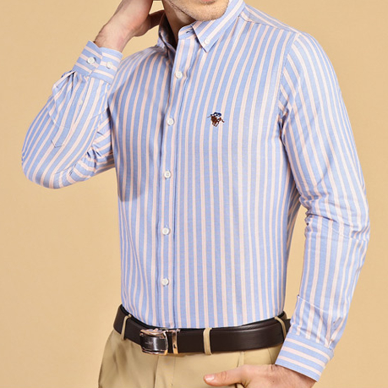 Oxford Cotton Casual Shirt Business - Nuove Camicie a Maniche Lunghe 100%