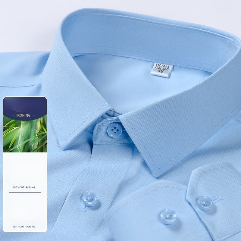 Breathable Bamboo Fiber Shirt Non Iron - Camicia da uomo a maniche lunghe