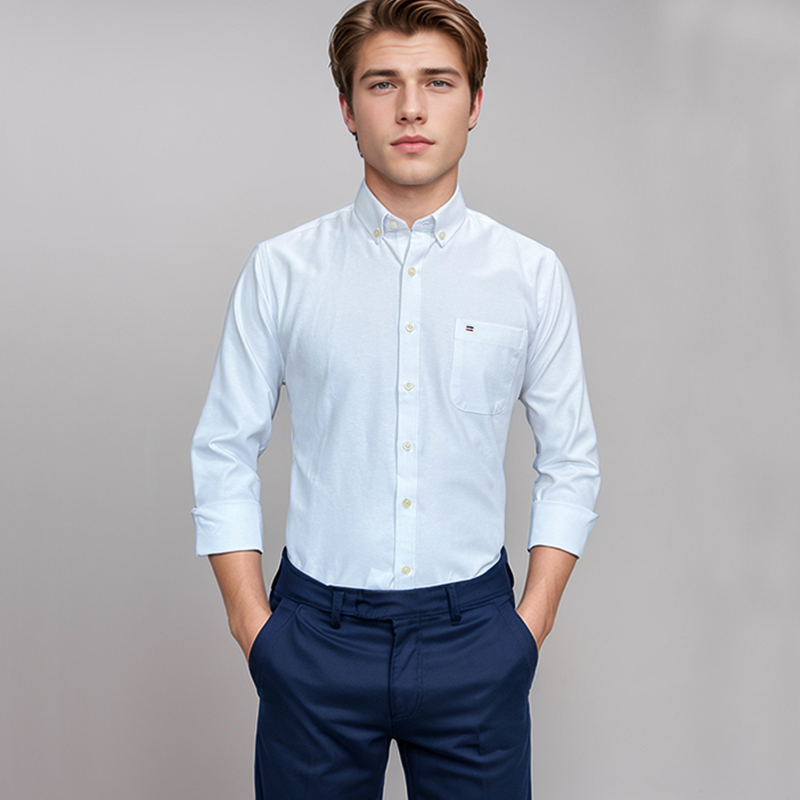 Oxford Cotton Casual Shirt Business - Camicia da uomo in cotone 100%