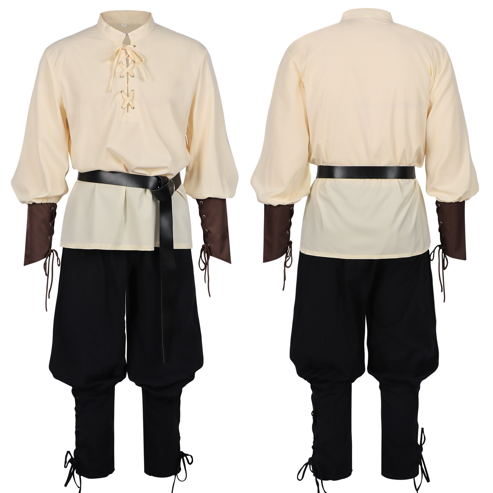 Medieval Gothic Lace Up Pirate Shirt - Camicia Medievale Rinascimentale da Uomo con