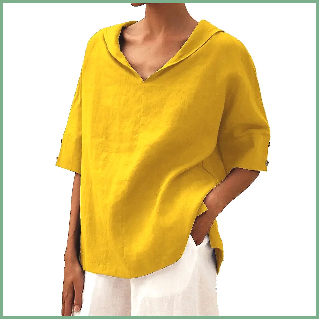 Shirts - Camicia da donna ampia con scollo