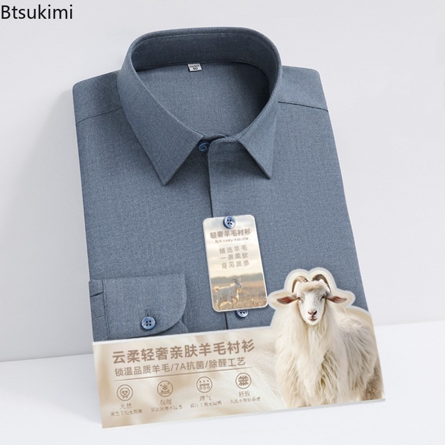 Mandarin Collar Formal Shirt Slim Fit - Nuove camicie a maniche lunghe in