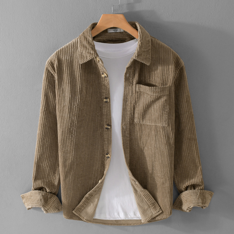 2026 Nuova Camicia da Uomo in  - Corduroy Button Up Shirt Men recensione e prezzo