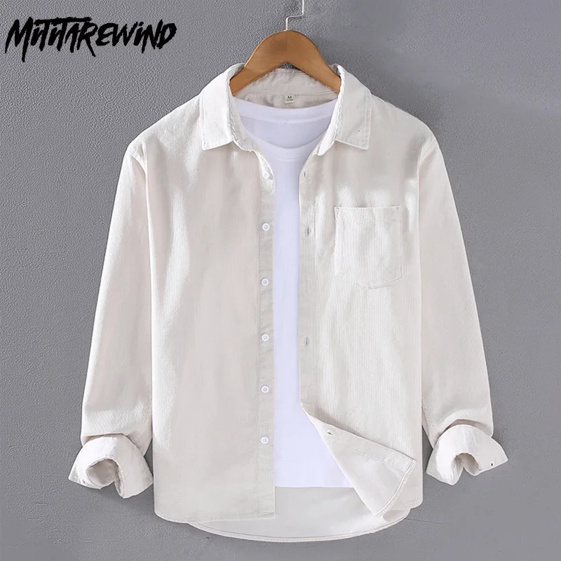 Camicia bianca a maniche lungh - Corduroy Button Up Shirt Men recensione e prezzo