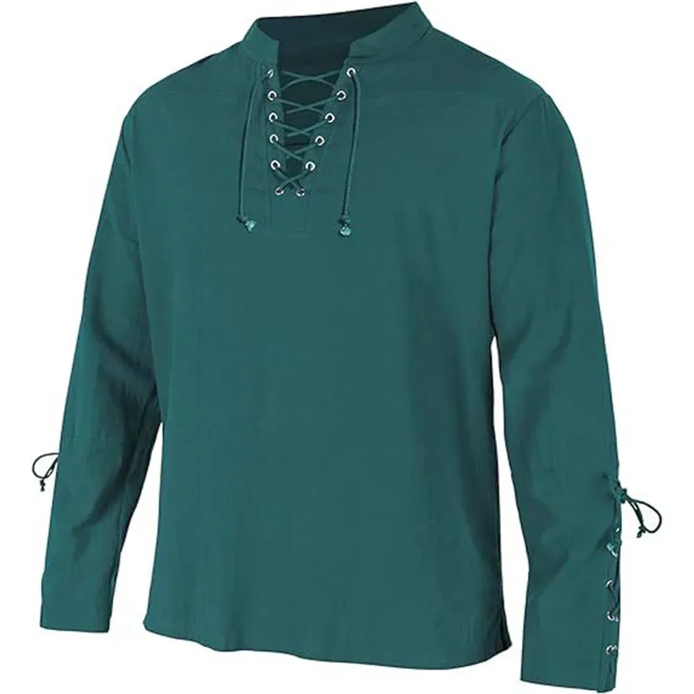 Camicie a maniche lunghe da uo - Medieval Gothic Lace Up Pirate Shirt recensione e prezzo