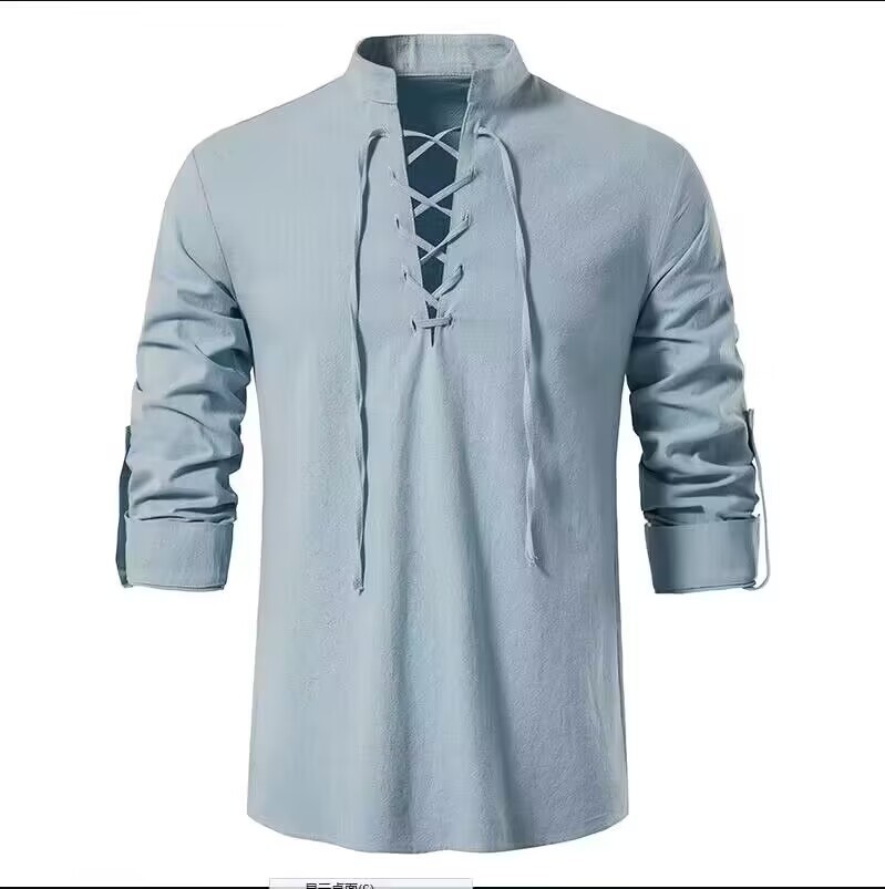 Camicia da Pirata per Uomo, St - Medieval Gothic Lace Up Pirate Shirt recensione e prezzo