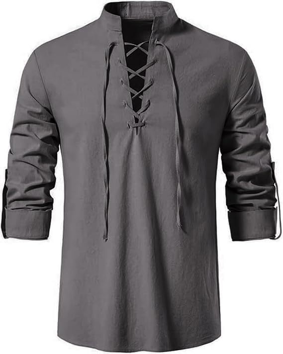 Camicia da Pirata per Uomo, St - Medieval Gothic Lace Up Pirate Shirt recensione e prezzo