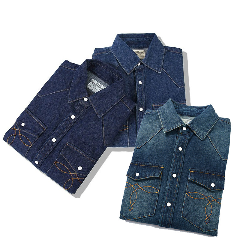 Camicie di jeans vintage Ameri - Mens Western Denim Pearl Snap Shirt recensione e prezzo