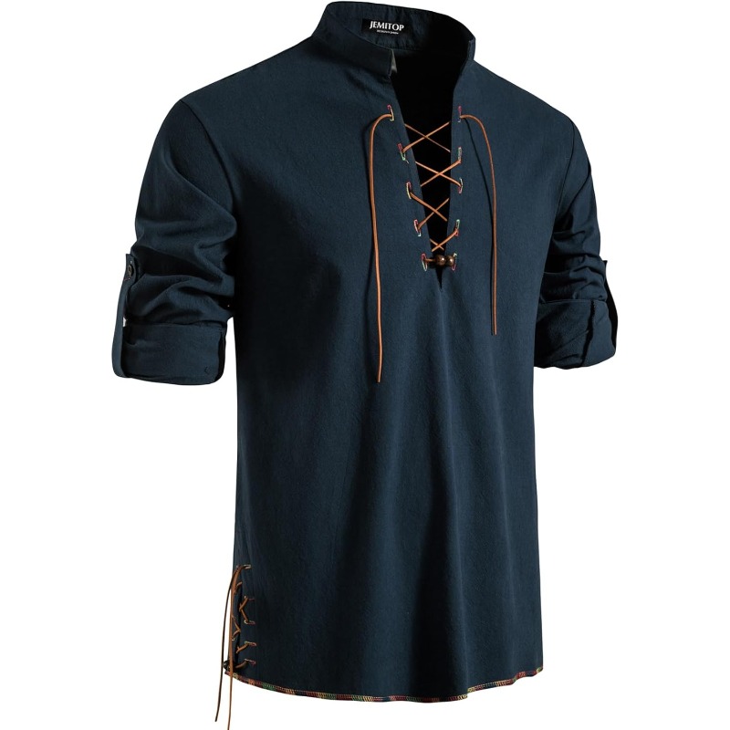 Camicia da pirata da uomo vich - Medieval Gothic Lace Up Pirate Shirt recensione e prezzo