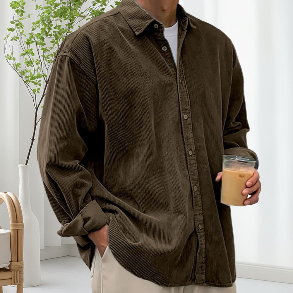 Camicie Casual da Uomo per Est - Corduroy Button Up Shirt Men recensione e prezzo