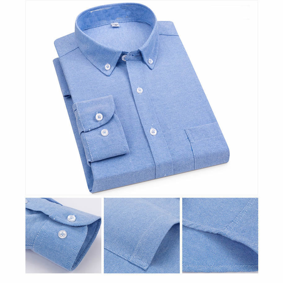 Camicia da uomo Oxford manica  - Oxford Cotton Casual Shirt Business recensione e prezzo