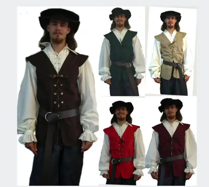 Camicie medievali increspate g - Medieval Gothic Lace Up Pirate Shirt recensione e prezzo