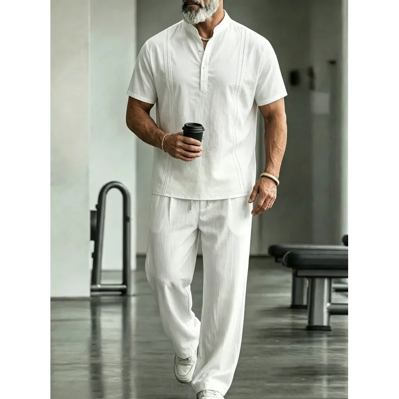 Completo Casual da Uomo in Lin - Mens Linen Shirt Long Sleeve recensione e prezzo