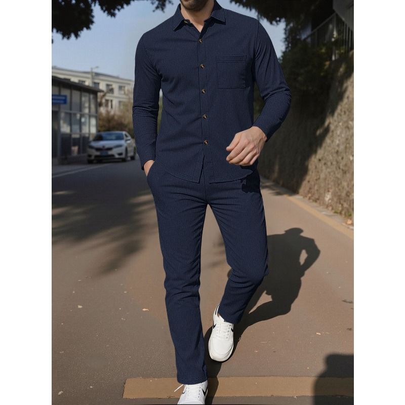 Completo da Uomo in Velluto a  - Corduroy Button Up Shirt Men recensione e prezzo