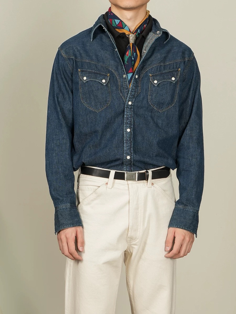 Camicia western americana vint - Mens Western Denim Pearl Snap Shirt recensione e prezzo