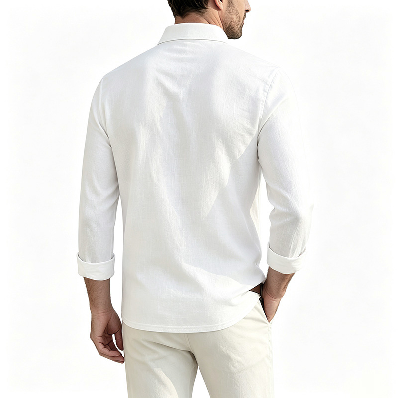 Camicia da Uomo in Cotone e Li - Mens Linen Shirt Long Sleeve recensione e prezzo