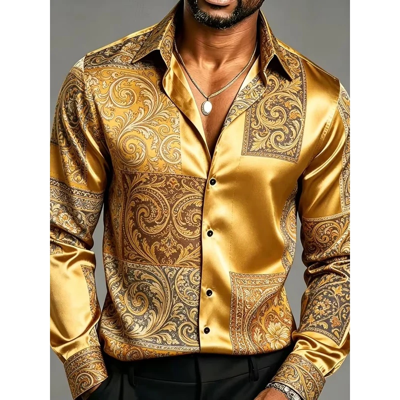 Camicie da Uomo in Raso di Set - Mens Satin Silk Dress Shirt recensione e prezzo
