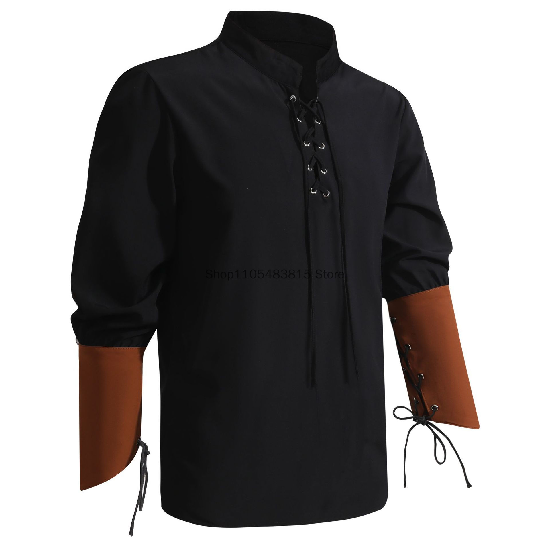 Camicia da Pirata per Uomo - S - Medieval Gothic Lace Up Pirate Shirt recensione e prezzo