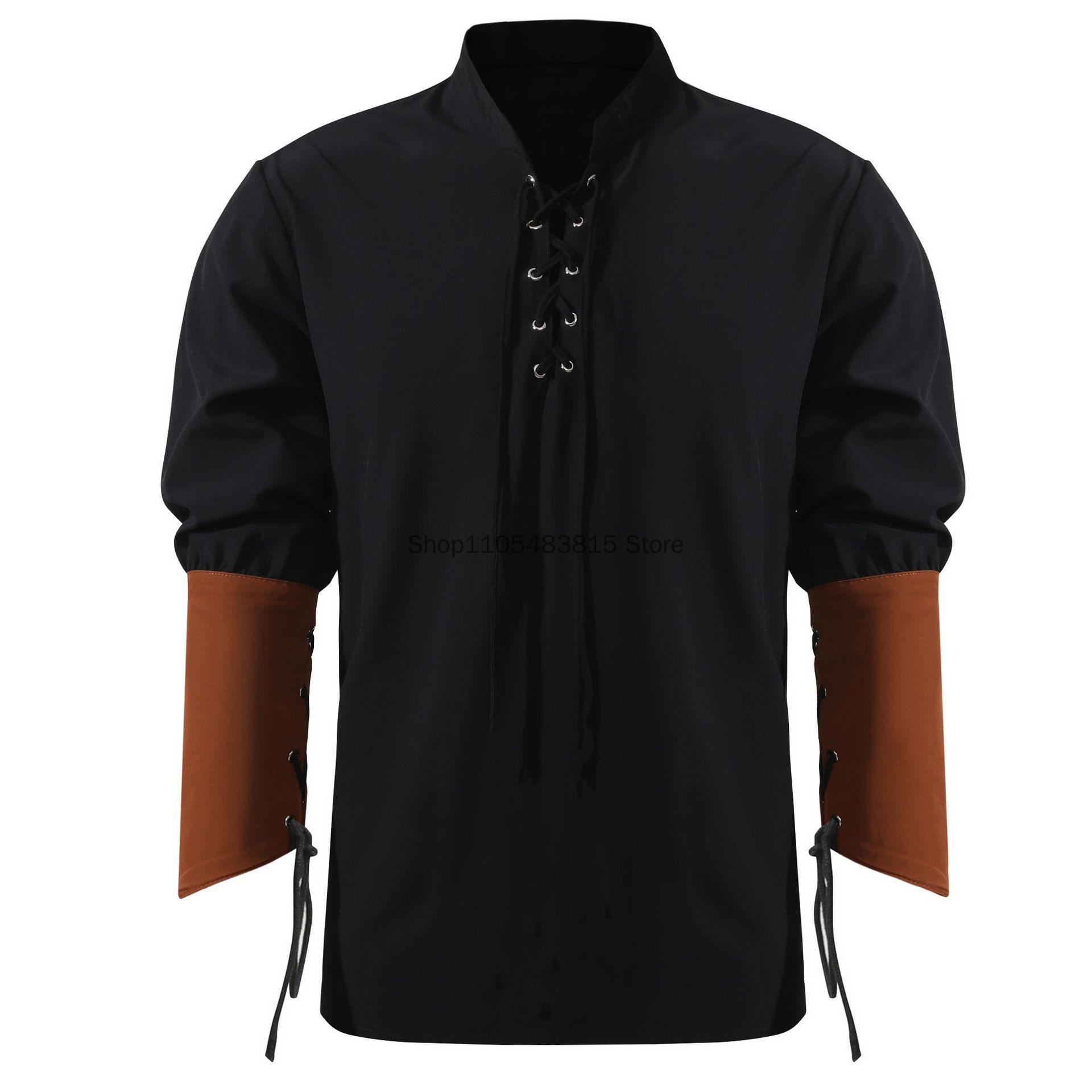Camicia da Pirata per Uomo - S - Medieval Gothic Lace Up Pirate Shirt recensione e prezzo