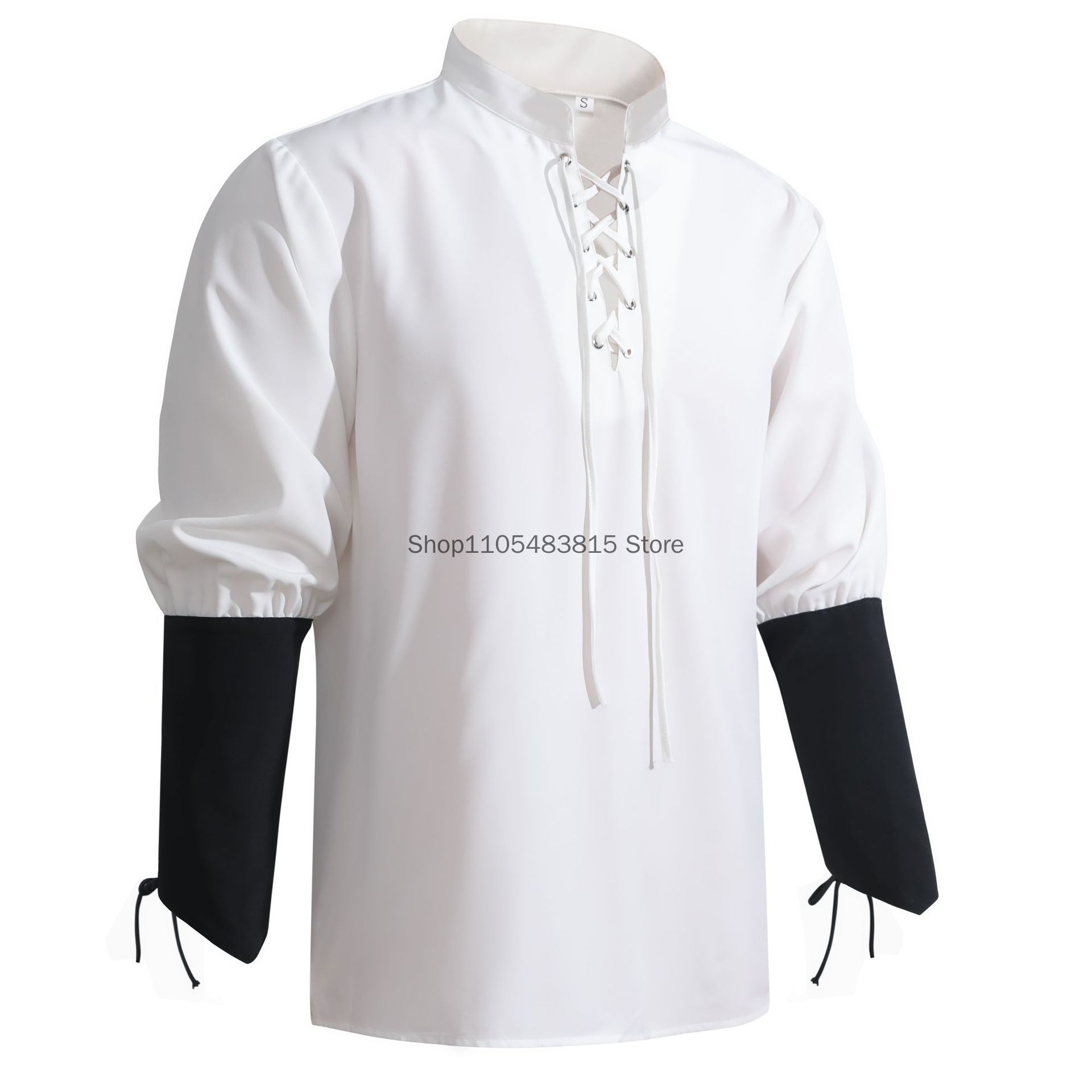 Camicia da Pirata per Uomo - S - Medieval Gothic Lace Up Pirate Shirt recensione e prezzo