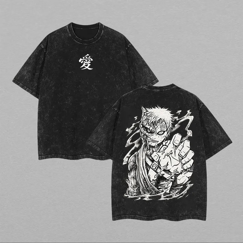 T-Shirt Naruto Gaara Love Shuk - Acid Wash Vintage Graphic T Shirt recensione e prezzo