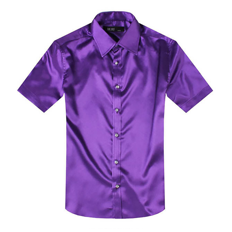 Camicia da uomo in raso di set - Mens Satin Silk Dress Shirt recensione e prezzo
