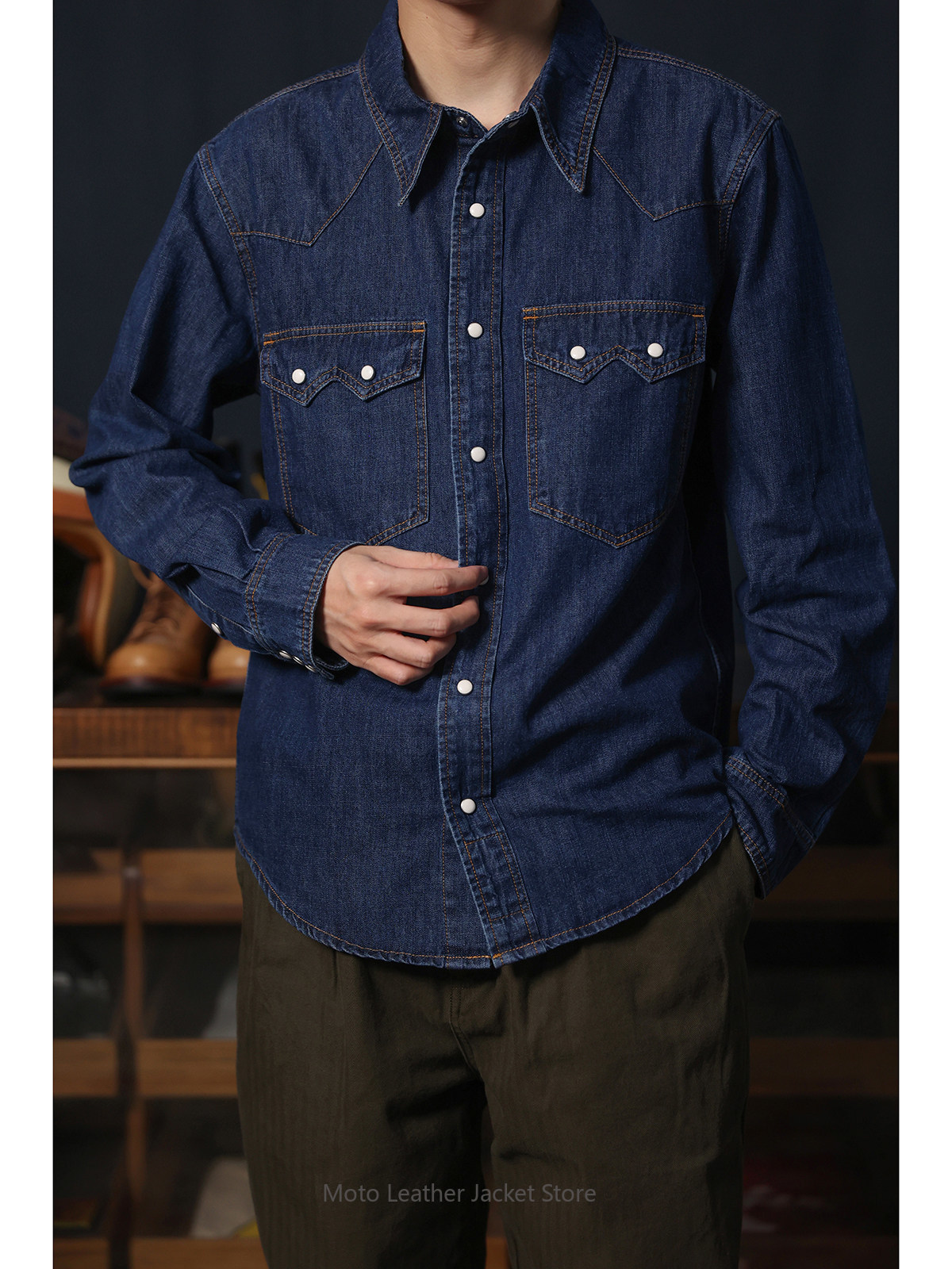 Camicia Western in Denim Ameri - Mens Western Denim Pearl Snap Shirt recensione e prezzo