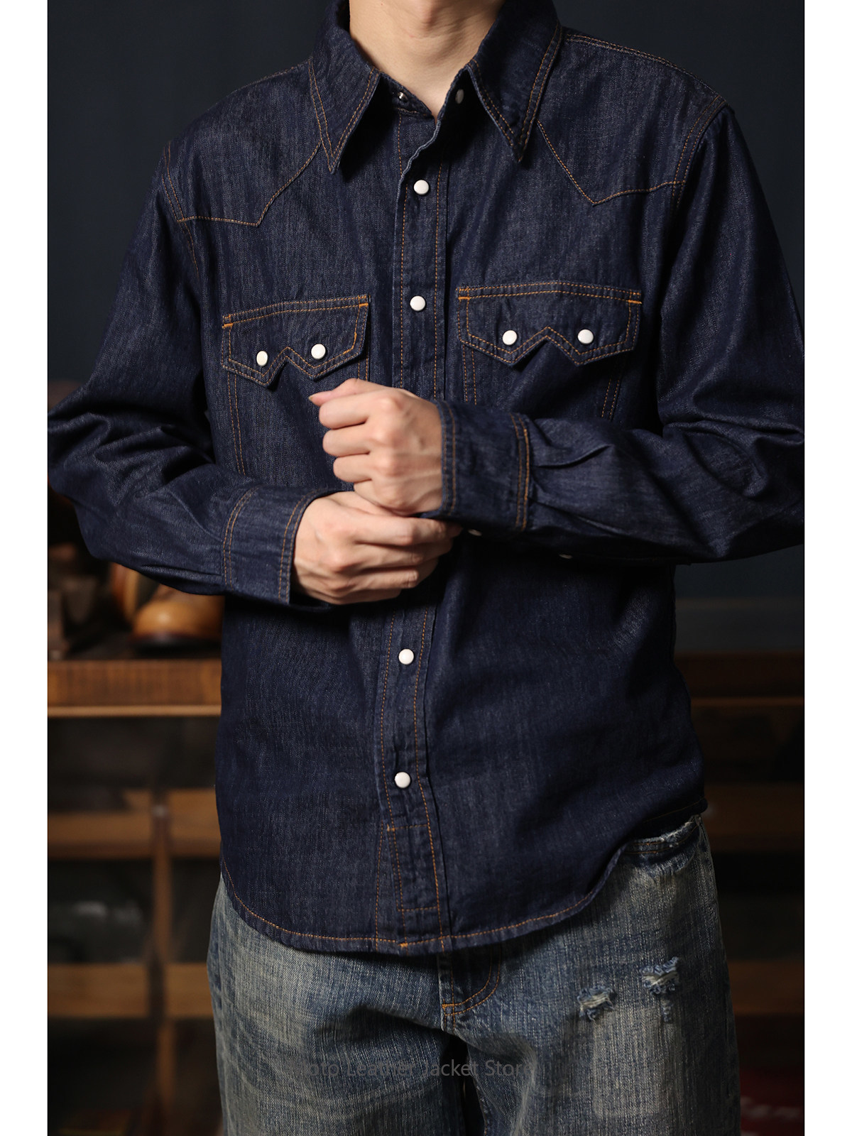 Camicia Western in Denim Ameri - Mens Western Denim Pearl Snap Shirt recensione e prezzo