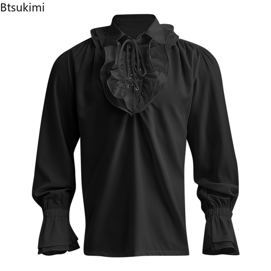 Camicia da pirata medievale ri - Medieval Gothic Lace Up Pirate Shirt recensione e prezzo