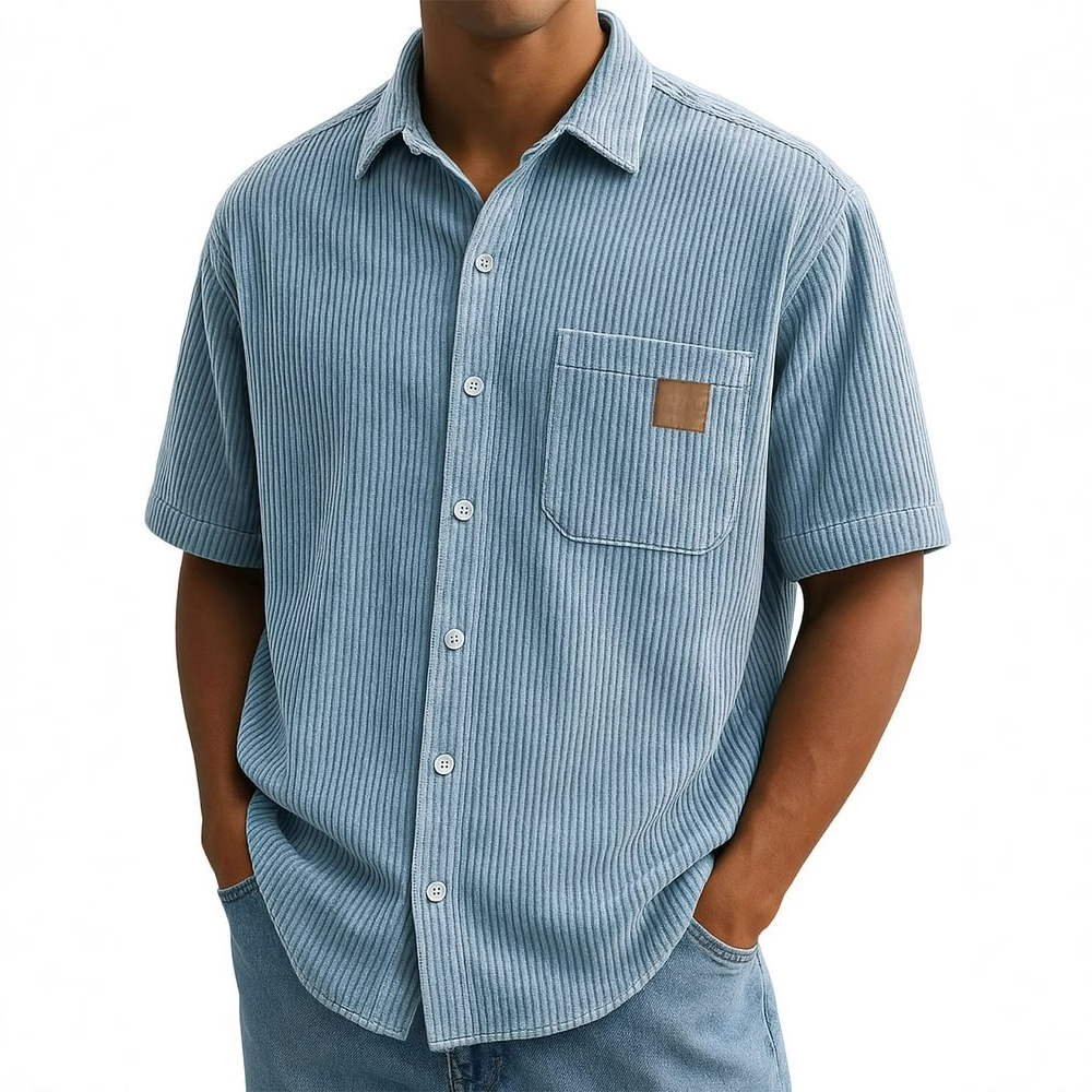 Camicia a maniche corte in vel - Corduroy Button Up Shirt Men recensione e prezzo
