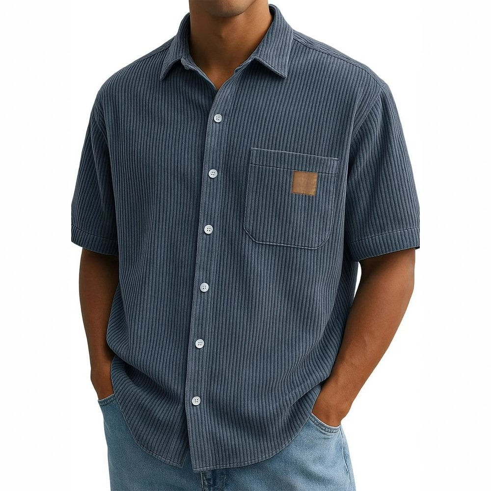 Camicia a maniche corte in vel - Corduroy Button Up Shirt Men recensione e prezzo